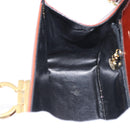 Salvatore Ferragamo Gancini Shoulder Bag Leather Brown Gold Auth 173491-21