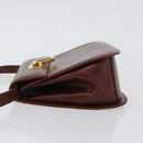 Salvatore Ferragamo Gancini Shoulder Bag Leather Brown Gold Auth 173491-4