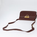 Salvatore Ferragamo Gancini Shoulder Bag Leather Brown Gold Auth 173491-7