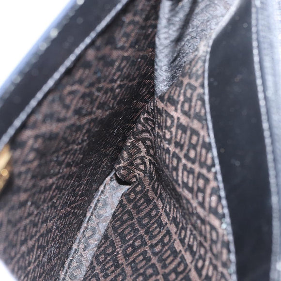 BALLY Shoulder Bag Leather Black Gold Auth 173492