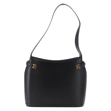 BALLY Shoulder Bag Leather Black Gold Auth 173492 - 0