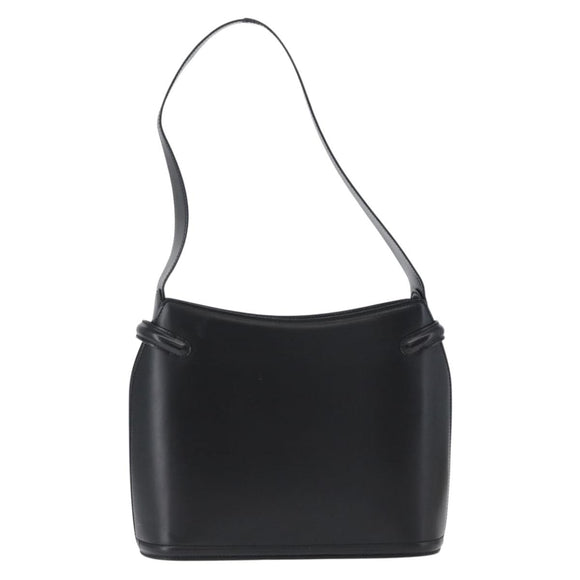 BALLY Shoulder Bag Leather Black Gold Auth 173492