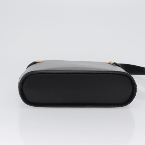 BALLY Shoulder Bag Leather Black Gold Auth 173492