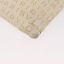 BVLGARI Logo Mania Shoulder Bag Canvas Beige Silver Auth 173495-10