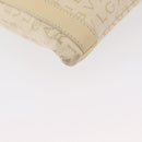 BVLGARI Logo Mania Shoulder Bag Canvas Beige Silver Auth 173495-16