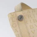 BVLGARI Logo Mania Shoulder Bag Canvas Beige Silver Auth 173495-18