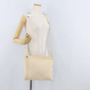 BVLGARI Logo Mania Shoulder Bag Canvas Beige Silver Auth 173495-23