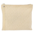 BVLGARI Logo Mania Shoulder Bag Canvas Beige Silver Auth 173495-2
