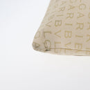 BVLGARI Logo Mania Shoulder Bag Canvas Beige Silver Auth 173495-5