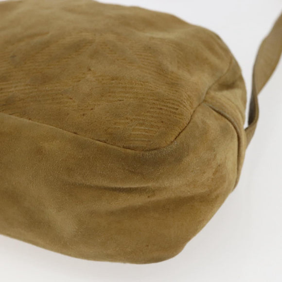 LOEWE Anagram Shoulder Bag Suede Beige Auth 173498