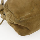 LOEWE Anagram Shoulder Bag Suede Beige Auth 173498-14