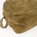 LOEWE Anagram Shoulder Bag Suede Beige Auth 173498-16