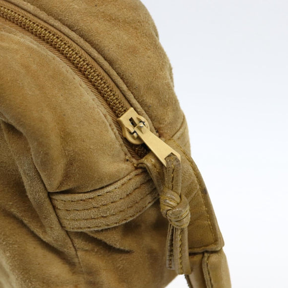 LOEWE Anagram Shoulder Bag Suede Beige Auth 173498