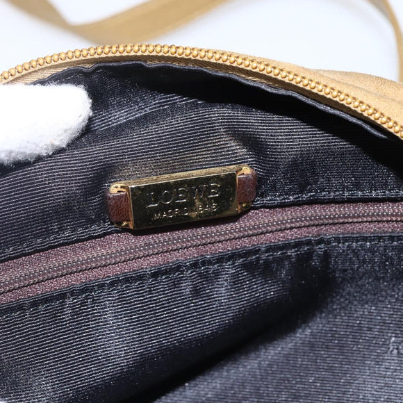 LOEWE Anagram Shoulder Bag Suede Beige Auth 173498