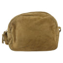LOEWE Anagram Shoulder Bag Suede Beige Auth 173498-13