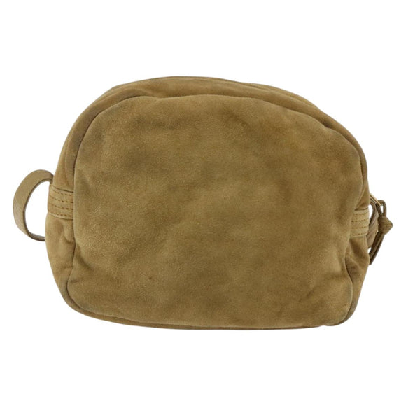 LOEWE Anagram Shoulder Bag Suede Beige Auth 173498