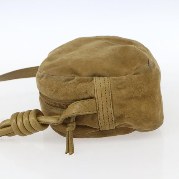 LOEWE Anagram Shoulder Bag Suede Beige Auth 173498