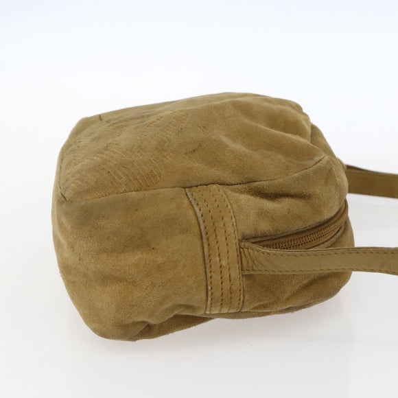 LOEWE Anagram Shoulder Bag Suede Beige Auth 173498