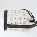 MCM Vicetos Logogram Shoulder Bag PVC Leather White Gold Auth 173499-4