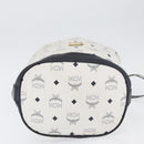 MCM Vicetos Logogram Shoulder Bag PVC Leather White Gold Auth 173499-9