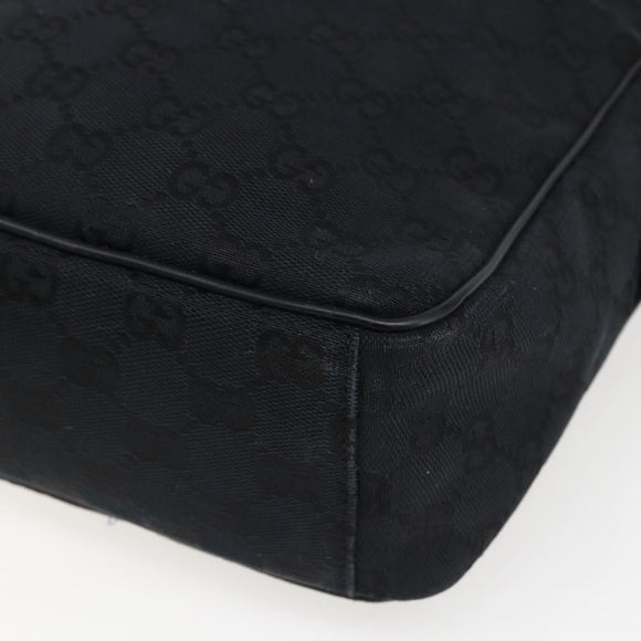 GUCCI GG Canvas Shoulder Bag Black Silver 018 1612 Auth 173500