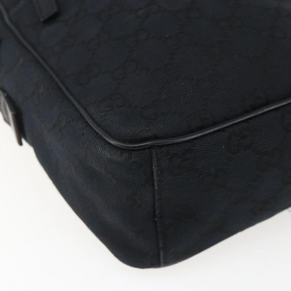 GUCCI GG Canvas Shoulder Bag Black Silver 018 1612 Auth 173500
