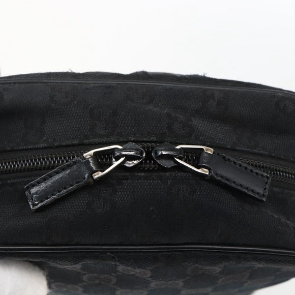 GUCCI GG Canvas Shoulder Bag Black Silver 018 1612 Auth 173500