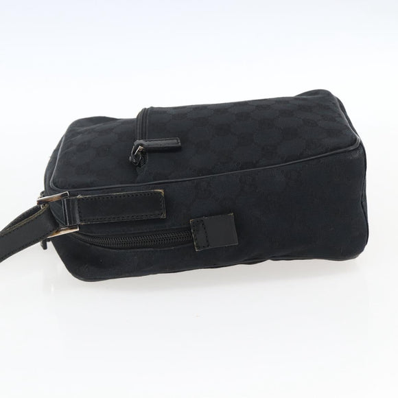 GUCCI GG Canvas Shoulder Bag Black Silver 018 1612 Auth 173500