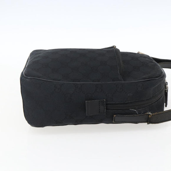 GUCCI GG Canvas Shoulder Bag Black Silver 018 1612 Auth 173500