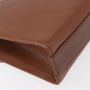 Burberrys Hand Bag Leather Brown Gold Auth 173503-15