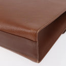 Burberrys Hand Bag Leather Brown Gold Auth 173503-16