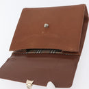 Burberrys Hand Bag Leather Brown Gold Auth 173503-10