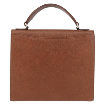 Burberrys Hand Bag Leather Brown Gold Auth 173503 - 0