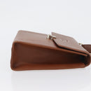 Burberrys Hand Bag Leather Brown Gold Auth 173503-3