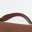 Burberrys Hand Bag Leather Brown Gold Auth 173503-8