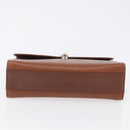 Burberrys Hand Bag Leather Brown Gold Auth 173503-5