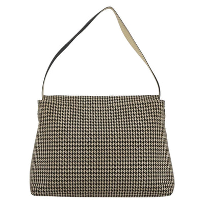 GIVENCHY Shoulder Bag Canvas Leather Black White gold Auth 173505 - 0