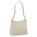 BALLY Shoulder Bag Leather Ivory Gold Auth 173507-1