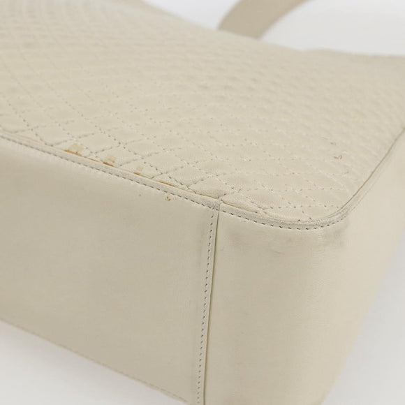 BALLY Shoulder Bag Leather Ivory Gold Auth 173507