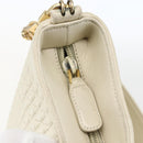 BALLY Shoulder Bag Leather Ivory Gold Auth 173507-14