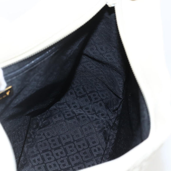 BALLY Shoulder Bag Leather Ivory Gold Auth 173507