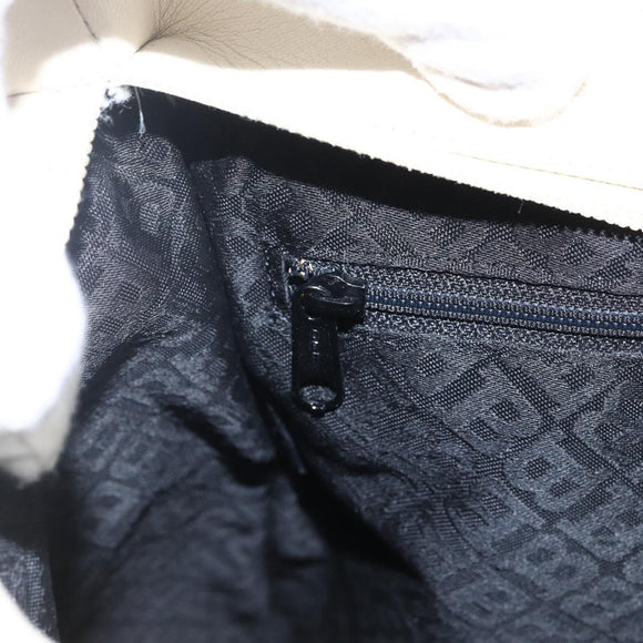 BALLY Shoulder Bag Leather Ivory Gold Auth 173507