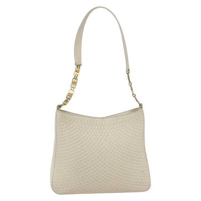 BALLY Shoulder Bag Leather Ivory Gold Auth 173507 - 0