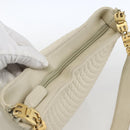BALLY Shoulder Bag Leather Ivory Gold Auth 173507-6