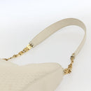 BALLY Shoulder Bag Leather Ivory Gold Auth 173507-8