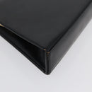 SAINT LAURENT Shoulder Bag Leather Black Gold Auth 173508-9