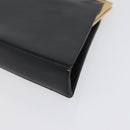 SAINT LAURENT Shoulder Bag Leather Black Gold Auth 173508-14