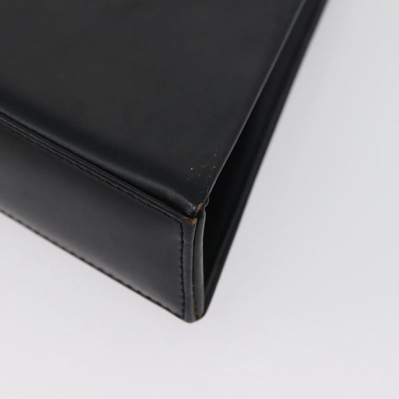SAINT LAURENT Shoulder Bag Leather Black Gold Auth 173508