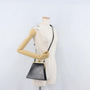SAINT LAURENT Shoulder Bag Leather Black Gold Auth 173508-19