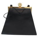 SAINT LAURENT Shoulder Bag Leather Black Gold Auth 173508-13